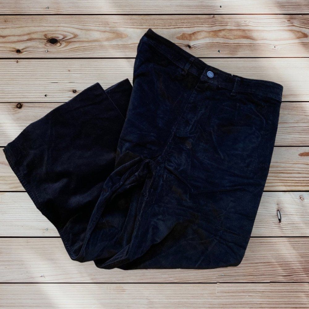 ZARA Pitch Black Corduroy Pants Jeans - Picture 6 of 14